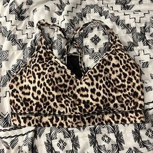 Zyia leopard racerback sports bra